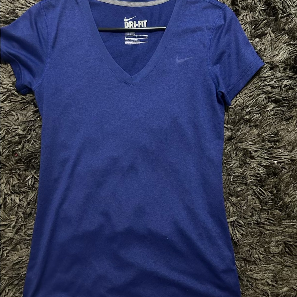 Nike Women's Blue V-Neck Top